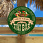 MeMate Tiki Bar Sign – Tiki Lounge Decor - Personalized Wooden Name Sign for Poolside, Patio, Backyard, Beach Party Decors – Custom Year Tiki Bar Rustic Round Printed Wood Signs Wall Hanging Decorative