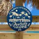 MeMate Poolside Signs Personalized Name Text Wooden Sign Outdoor, Poolside Decor, Customized Pool Sign, Swimming Pool Decorations for Wall, Wood Plaque for Backyards Patio Housewarming Gifts