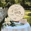 Memate Wedding Guestbook Alternative, Wedding Guest Books Personalized Family Name and Wedding Date, Wooden Wedding Guess Book Sign Board for Signature, Rustic Round Wooden Wedding Sign for Couple