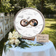 Memate Wedding Guestbook Alternative, Wedding Guest Books Personalized Photo Family Name and Wedding Date, Wooden Wedding Sign Board for Signature, Rustic Round Wooden Wedding Signs