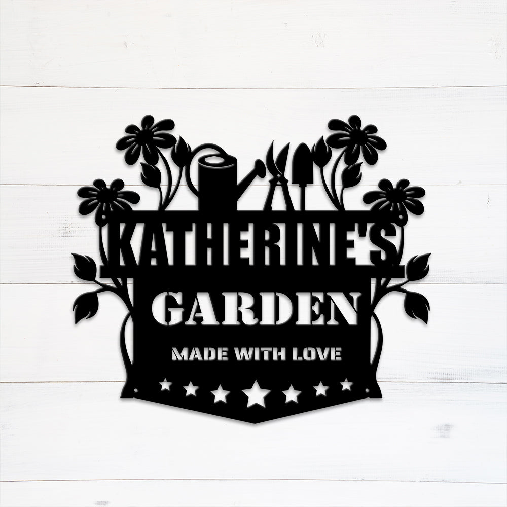 MeMate Vegetable Garden Sign, Personalized Metal Signs, Garden Sign to Personalize, Customized Name Wall Art for Garden Outdoor Decor, Outdoor Plaque Large Sign for Potting Shed, She Shed (Copy)