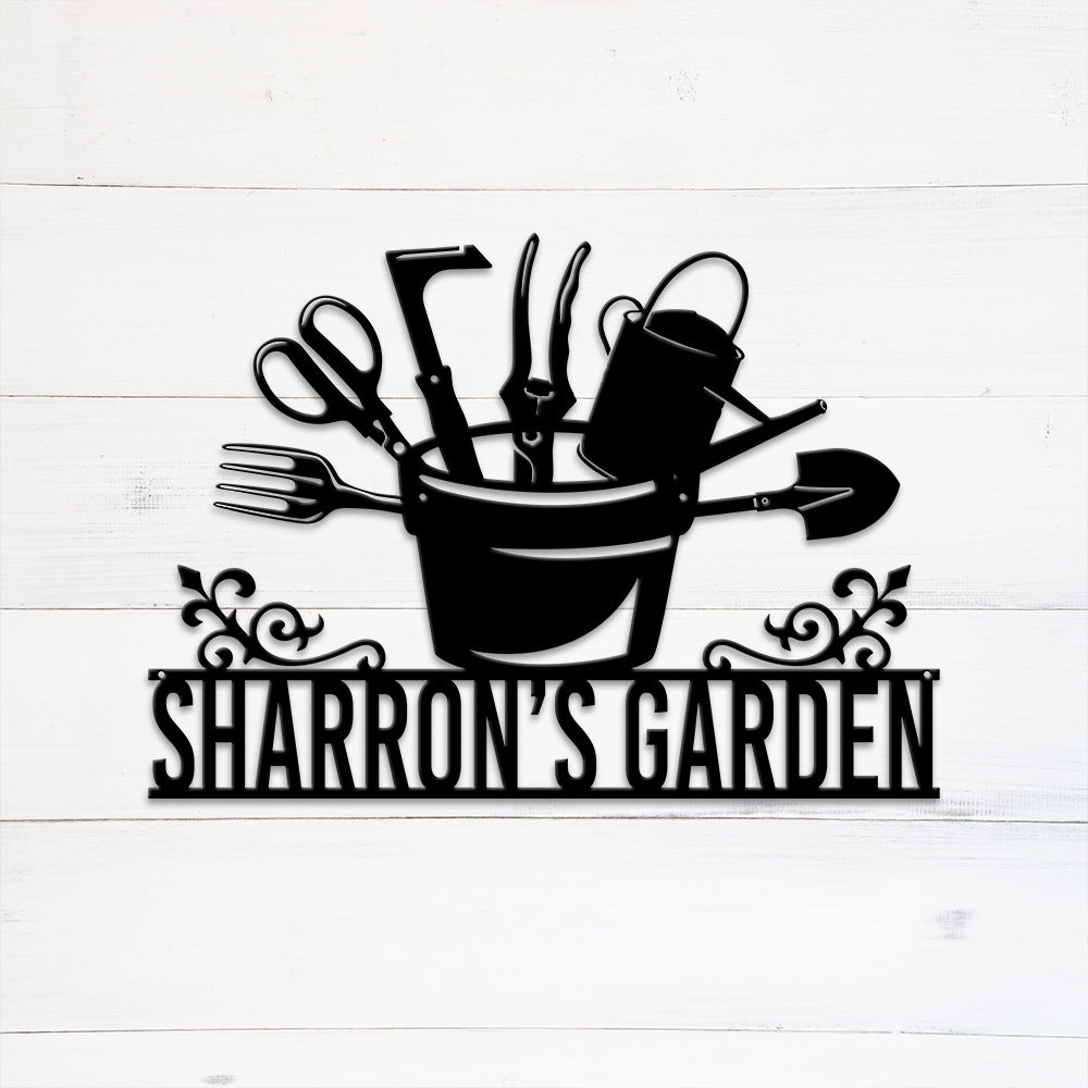 MeMate Personalized Metal Signs, Garden Signs, Garden Sign to Personalize, Large Sign for She Shed Garden, Customized Name Wall Art for Garden Outdoor Decor, Personalized Outdoor Plaque