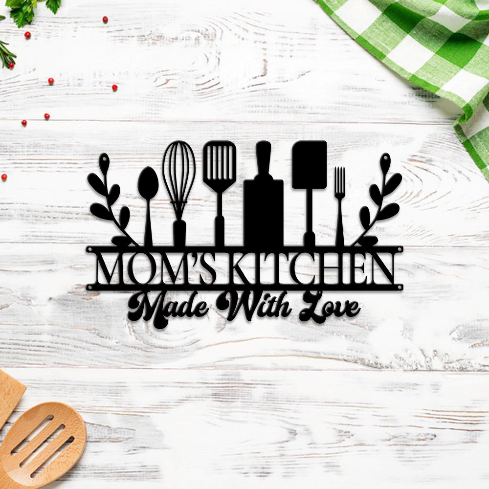 MeMate Kitchen Sign, Personalized Metal Name Signs, Custom Kitchen Sign for Indoor Kitchen Home Wall Décor, Kitchen Signs for Home Decor, Housewarming Gift for Mom Wife Grandmother Friend Family