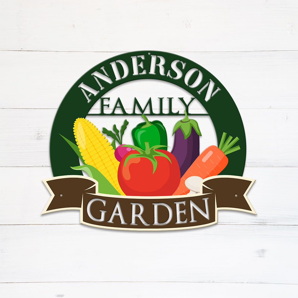 MeMate Vegetable Garden Sign, Personalized Metal Signs, Garden Sign to Personalize, Customized Name Wall Art for Garden Outdoor Decor, Outdoor Plaque Large Sign for Potting Shed, She Shed