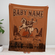 Baby Western Blankets, Cowboy Baby Blankets, Personalized Country Baby Blankets for Boys Girls, Baby Boy Stuff, Custom Baby Blankets Name Fleece Blankets for Infant Newborn Son Daughter