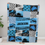 Baby Motorcycle Blanket, Motorcycle Baby Blankets, Personalized Baby Blankets for Boys, Custom Baby Blankets Name, Motorcycling Swaddle Blanket, Blue Plush Blankets for Baby Girl Son Toddlers Kids