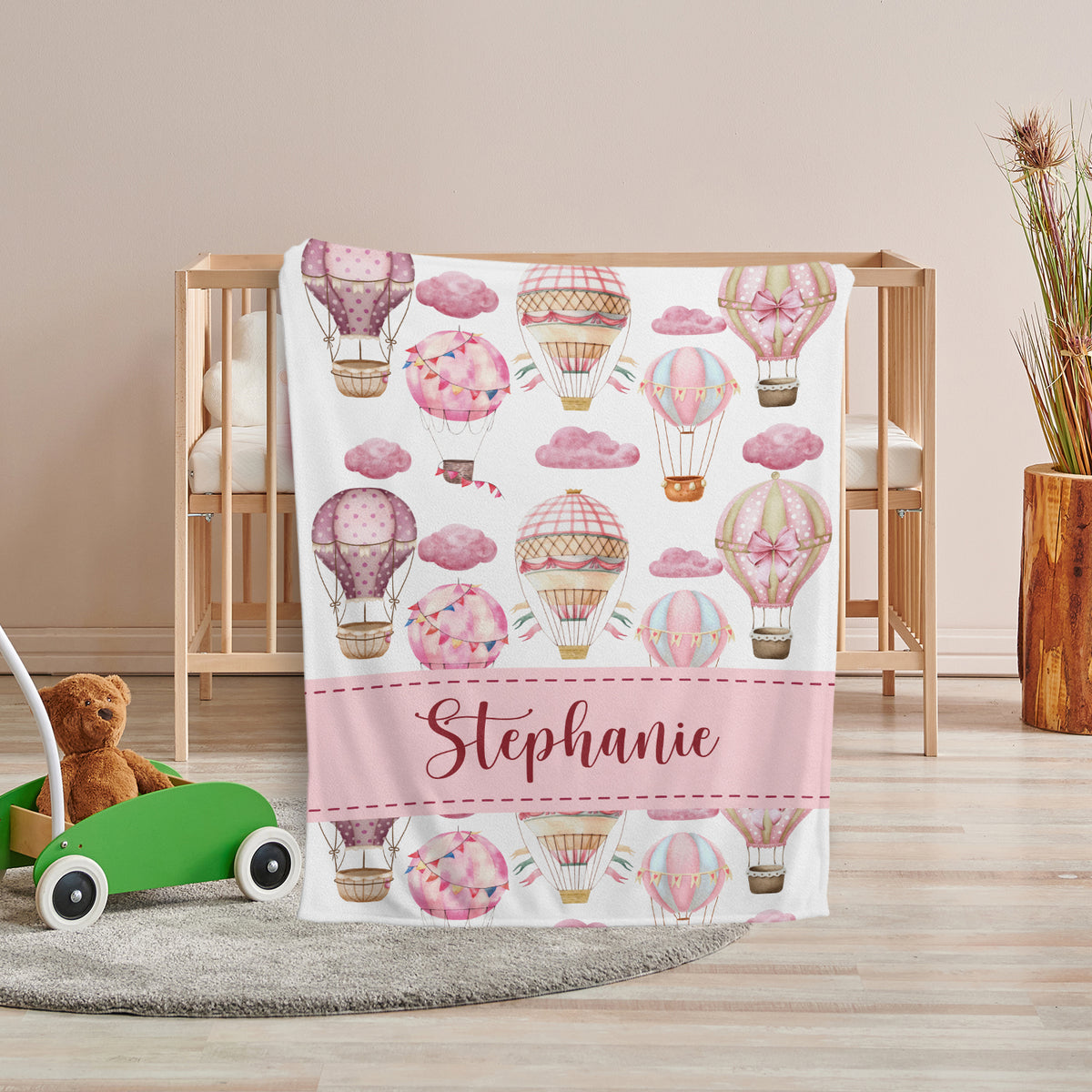 Personalized Baby Blankets for Girls, Baby Girl Blanket with Name, Custom Name Baby Blanket, Pink Blankets for Daughter, Swaddle Blanket, Fleece Blanket for Newborn Toddlers Kids