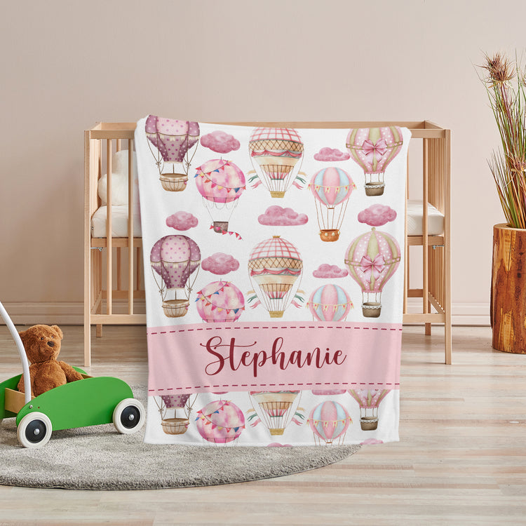 Personalized Baby Blankets for Girls, Baby Girl Blanket with Name, Custom Name Baby Blanket, Pink Blankets for Daughter, Swaddle Blanket, Fleece Blanket for Newborn Toddlers Kids