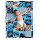 Baby Motorcycle Blanket, Motorcycle Baby Blankets, Personalized Baby Blankets for Boys, Custom Baby Blankets Name, Motorcycling Swaddle Blanket, Blue Plush Blankets for Baby Girl Son Toddlers Kids