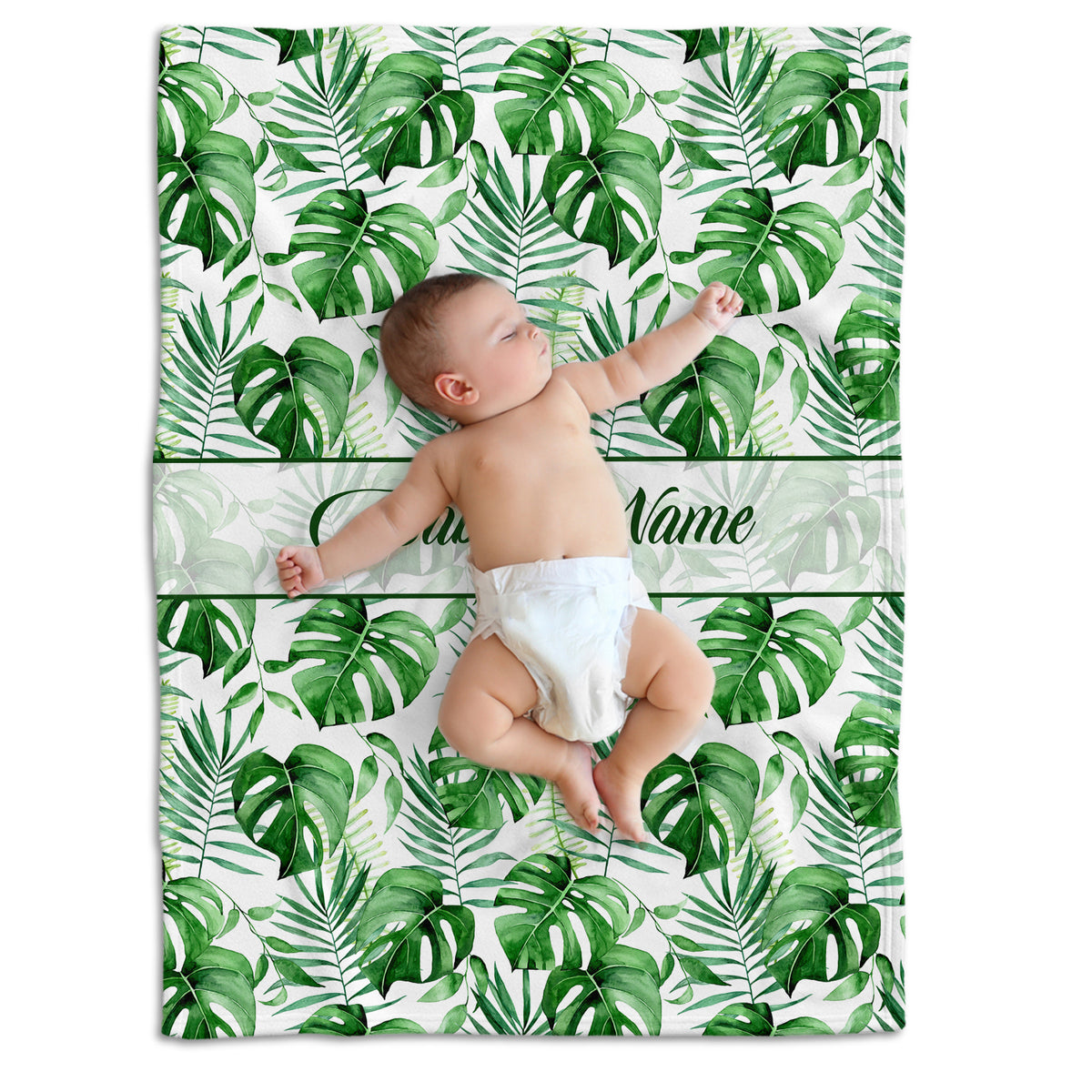 301AYIUBK20 - Baby Blanket - Tropical Leaf