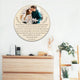 MeMate Custom Couple Photo Printed Wooden Sign Hanging Wall Decor - Personalized Round Rustic Wood Plaque Accessories for Anniversary, Christmas, Birthday, Newlyweds, Valentines Day
