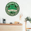MeMate Personalized Wooden Name Signs for Family - Shamrock Round Printed Wood Sign - Lucky and Blessed Family Wall Hanging for Living Room, Table, Porch on St Patrick's Day