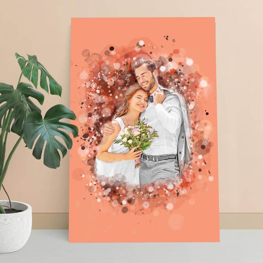 Family Art Couple Wedding Desktop Plaque