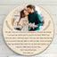 MeMate Custom Couple Photo Printed Wooden Sign Hanging Wall Decor - Personalized Round Rustic Wood Plaque Accessories for Anniversary, Christmas, Birthday, Newlyweds, Valentines Day