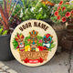MeMate Custom Tiki Bar Sign - Personalized Wooden Name Sign for Tiki Lounge, Backyard, Patio, Beach Bar, Party Decors - Vintage Rustic Round Printed Wood Signs Wall Hanging Decorative