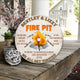 MeMate Personalized Backyard Firepit Wooden Name Signs - Custom Fire Pit Sign for Outdoor Kitchen Home Wall Decor - Round Vintage Signs for Backyards, Patio, Garden, Camping and Housewarming Gift