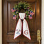 Patriotic Wreath Sash for Front Door, US Flag Door Wreath Decor, 54x5 in Personalized Initial Wreath Ribbon, Monogram Embroidered Sash for Holiday, 4th of July Wreath Sashes for Porch