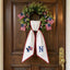 Patriotic Wreath Sash for Front Door, Eagle with US Flag Door Wreath Decor, 54x5 in Personalized Initial Wreath Ribbon, Monogram Embroidered Sash for Holiday, 4th of July Wreath Sashes, Housewarming Gifts