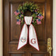 Patriotic Wreath Sash for Front Door, US Flag Door Wreath Decor, 54x5 in Personalized Initial Wreath Ribbon, Monogram Embroidered Sash for Holiday, 4th of July Wreath Sashes, Housewarming Gifts