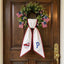 Patriotic Wreath Sash for Front Door, Red Truck US Flag Door Wreath Decor, 54x5 in Personalized Initial Wreath Ribbon, Monogram Embroidered Sash for Holiday, 4th of July Wreath Sashes, Housewarming Gifts