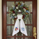 Patriotic Wreath Sash for Front Door, Highland Cow with US Flag Door Wreath Decor, 54x5 in Personalized Initial Wreath Ribbon, Monogram Embroidered Sash for Holiday, 4th of July Wreath Sashes, Housewarming Gifts