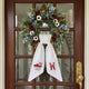 Patriotic Wreath Sash for Front Door, Red Truck US Flag Door Wreath Decor, 54x5 in Personalized Initial Wreath Ribbon, Monogram Embroidered Sash for Holiday, 4th of July Wreath Sashes, Housewarming Gifts