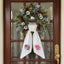 Patriotic Wreath Sash for Front Door, Red White Blue Flowers US Flag Door Wreath Decor, 54x5 in Personalized Initial Wreath Ribbon, Monogram Embroidered Sash for Holiday, 4th of July Wreath Sashes, Housewarming Gifts