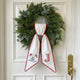 Patriotic Wreath Sash for Front Door, US Flag Door Wreath Decor, 54x5 in Personalized Initial Wreath Ribbon, Monogram Embroidered Sash for Holiday, 4th of July Wreath Sashes for Porch