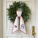 Beagle with US Flag Wreath Sash for Front Door, Personalized Initial Name Wreath Sash, Patriotic Wreath Sash, Monogramed Embroidered Ribbon with Adjustable Bow Knot Farmhouse Door Wreath Decor, 4th July Gift for Family Friends
