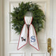 Chihuahua with US Flag Wreath Sash for Front Door, Personalized Initial Name Wreath Sash, Patriotic Wreath Sash, Monogramed Embroidered Ribbon with Adjustable Bow Knot Farmhouse Door Wreath Decor, 4th July Gift for Family Friends