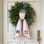 US Flag Door Wreath Decor, Patriotic Wreath Sash for Front Door, 54x5 in Personalized Initial Wreath Ribbon, Poppy Flowers Monogram Embroidered Sash for Holiday, 4th of July Wreath Sashes