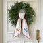 Golden Retriever with US Flag Wreath Sash for Front Door, Personalized Initial Name Wreath Sash, Patriotic Wreath Sash, Monogramed Embroidered Ribbon with Adjustable Bow Knot Farmhouse Door Wreath Decor, 4th July Gift for Family Friends