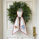Golden Retriever with US Flag Wreath Sash for Front Door, Personalized Initial Name Wreath Sash, Patriotic Wreath Sash, Monogramed Embroidered Ribbon with Adjustable Bow Knot Farmhouse Door Wreath Decor, 4th July Gift for Family Friends