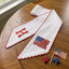 US Flag Door Wreath Decor, Patriotic Wreath Sash for Front Door, 54x5 in Personalized Initial Wreath Ribbon, Poppy Flowers Monogram Embroidered Sash for Holiday, 4th of July Wreath Sashes