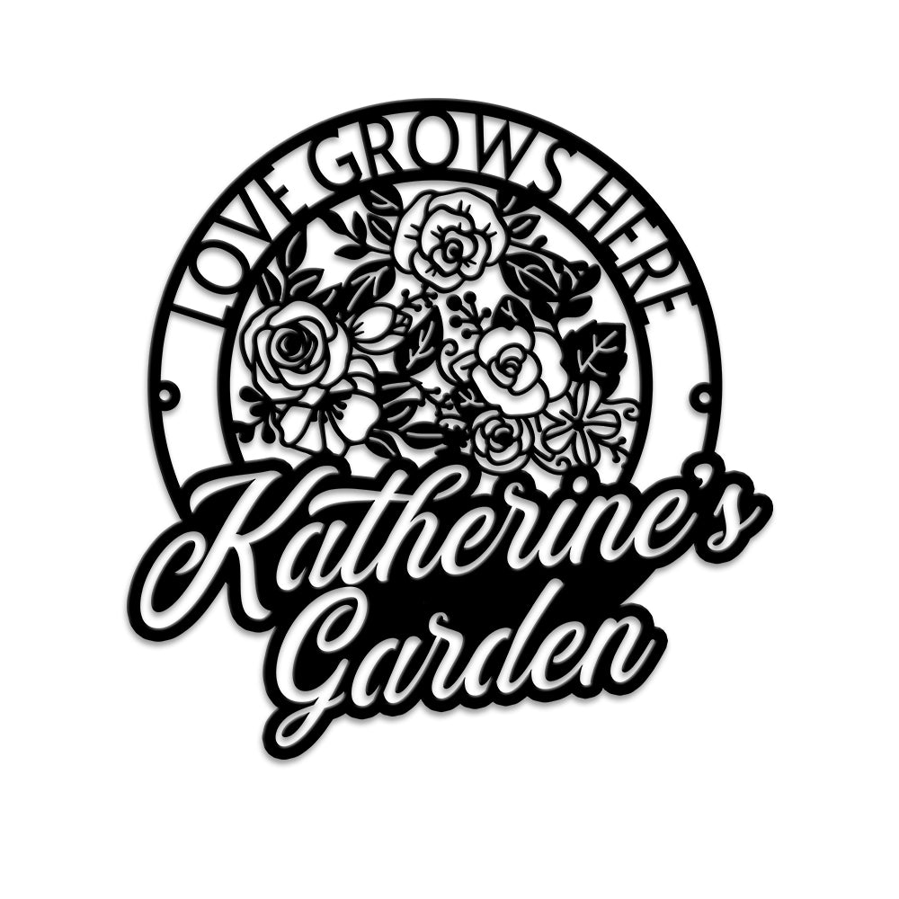 MeMate Personalized Metal Sign Bee, Custom Garden Metal Signs Outdoor Décor, 8" - 24" Garden Signs Metal, Bee Farm Sign, Bee Flowers Garden Signs to Personalize, Shed Shed Sign, Rustic Plaque