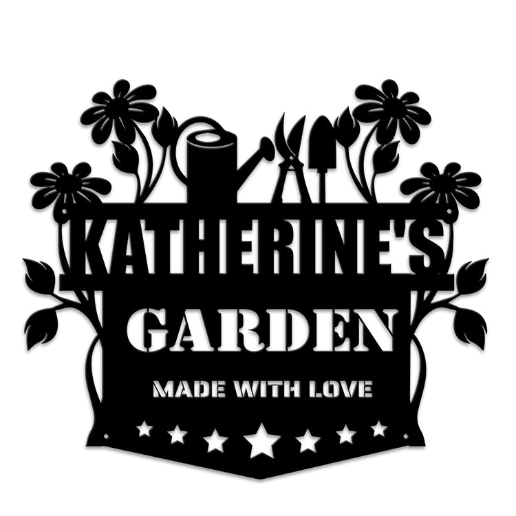 MeMate Vegetable Garden Sign, Personalized Metal Signs, Garden Sign to Personalize, Customized Name Wall Art for Garden Outdoor Decor, Outdoor Plaque Large Sign for Potting Shed, She Shed (Copy)
