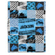Baby Motorcycle Blanket, Motorcycle Baby Blankets, Personalized Baby Blankets for Boys, Custom Baby Blankets Name, Motorcycling Swaddle Blanket, Blue Plush Blankets for Baby Girl Son Toddlers Kids