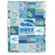 Surfer Baby Blankets, Surfboard Baby Blanket, Personalized Baby Blankets for Boys Surfing, Custom Baby Blankets Name for Girls, Beach Swaddle Blanket, Blue Plush Blankets for Newborn Toddlers Kids