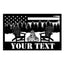 MeMate Backyard US Flag Sign Outdoor Decor, Personalized Metal Sign for Backyard, Patio, Custom Name Signs for Garden Porch, Deck, Large Metal Sign