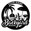 MeMate Metal Backyard Paradise Sign to Personalize, Personalized Backyard Metal Signs Kitchen Decor, Custom Name Outdoor Plaques