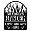 MeMate Garden Sign Outdoor Decor Love Grows Here, Personalized Metal Sign for Backyard, Patio, Garden Porch, Deck, Large Metal Sign