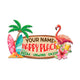 MeMate Flamingo Happy Place Signs, Flamingo House Outdoor Décor, Flamingo House Metal Sign, Personalized Flamingo Tropical Sign, Flamingo Metal Sign Housewarming Gift for Family Friend