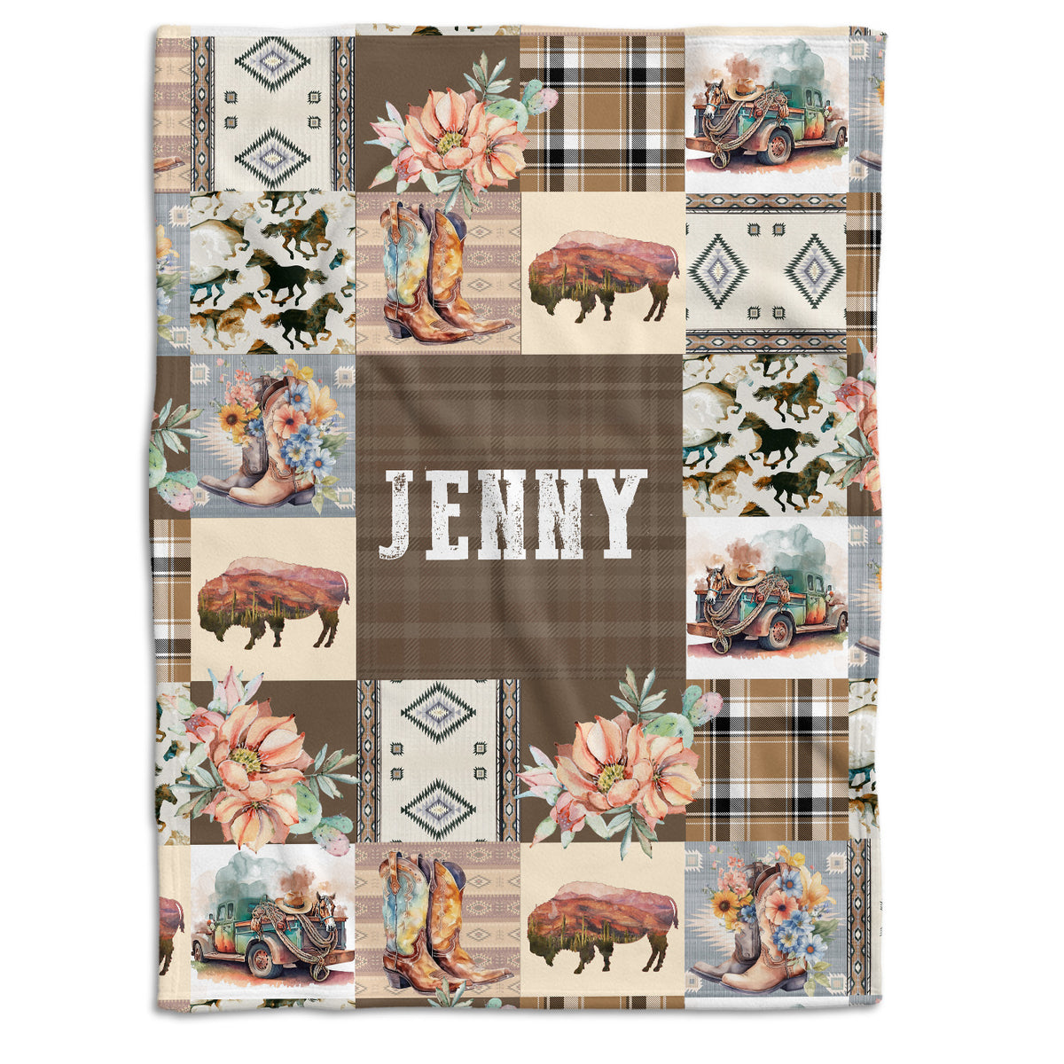 Baby Western Stuffs, Western Baby Blanket, Personalized Baby Blankets for Girls, Cowboy Baby Blanket Name, Custom Name Baby Blankets Girl, Swaddle Blanket with Cow Prints for Crib Stroller Bed Travel