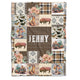 Baby Western Stuffs, Western Baby Blanket, Personalized Baby Blankets for Girls, Cowboy Baby Blanket Name, Custom Name Baby Blankets Girl, Swaddle Blanket with Cow Prints for Crib Stroller Bed Travel