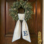 Monogram Wreath Sash Bow for Front Door, Personalized Initial Name Wreath Sash, Monogramed Embroidered Ribbon with Adjustable Bow Knot Farmhouse Door Wreath Decor, Gift for Family Friends