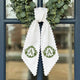 Blue Hydrangea Wreath Sash for Front Door, Personalized Initial Name Wreath Sash, Monogramed Embroidered Ribbon with Adjustable Bow Knot Farmhouse Door Wreath Decor, Gift for Family Friends