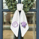 Purple Hydrangea Wreath Sash for Front Door, Personalized Initial Name Wreath Sash, Monogramed Embroidered Ribbon with Adjustable Bow Knot Farmhouse Door Wreath Decor, Gift for Family Friends (Copy)
