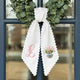 Pink Flowers Wreath Sash for Front Door, Embroidered Flower Wreath Sash 54x5 Inch, Personalized Initial Monogram Sash Front Door Decor, Bow Wreath Sashes for Family Friends