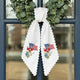 US Flag With Flowers Wreath Sash for Front Door, Patriotic Wreath Sash 54x5 Inch, Personalized Embroidered Monogram Sash, Independence Day Front Door Decor, America Flag with Bow Wreath Sashes