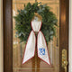 Patriotic Wreath Sash for Front Door, Red White Blue Flowers US Flag Door Wreath Decor, 54x5 in Personalized Initial Wreath Ribbon, Monogram Embroidered Sash for Holiday, 4th of July Wreath Sashes, Housewarming Gifts